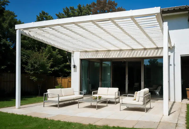 white pergola metal idea minimalist