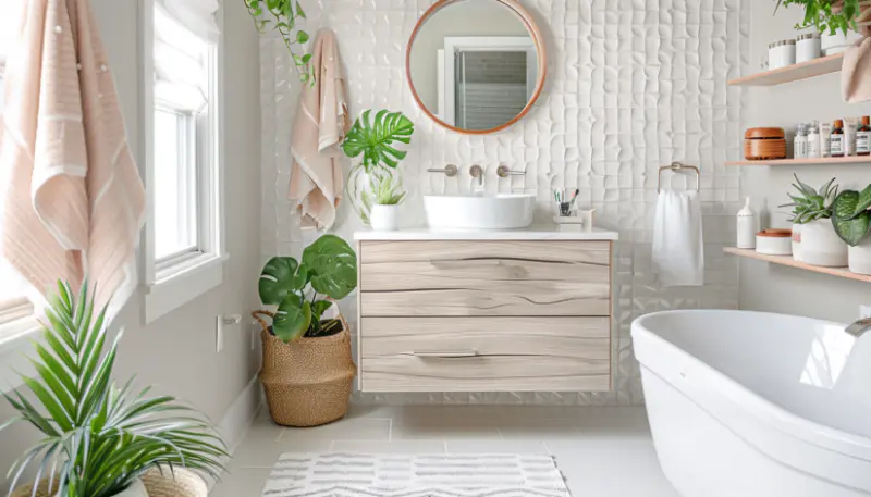 Floating Vanities and Fixtures.