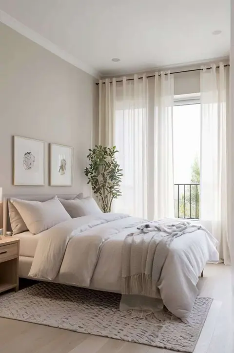 Light color scheme bedroom light netrual colors small bedroom.---