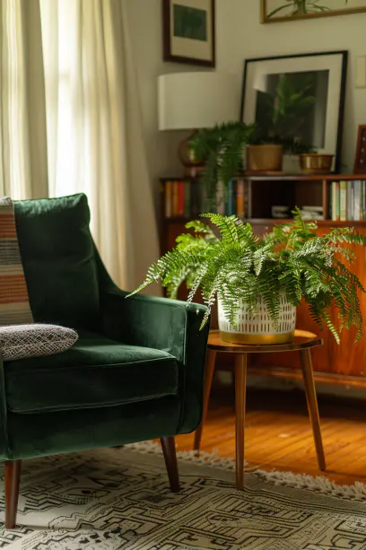 Maidenhair Fern in a living room low light required