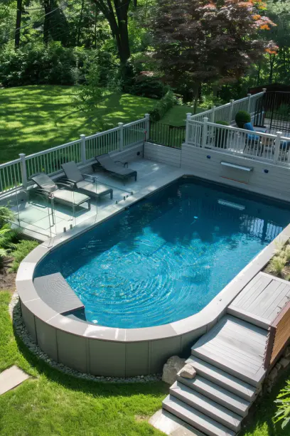 Modern Minimalist Above-Ground Pool from Above-