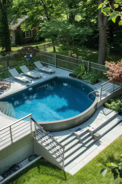 Modern Minimalist Above-Ground Pool from Above