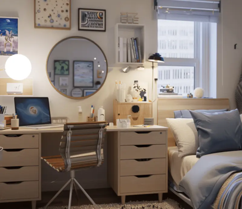 Multi-purpose desk Vanity and computer desk Functional furniture in small room