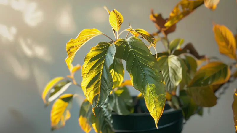 Wilting leaves resulting from