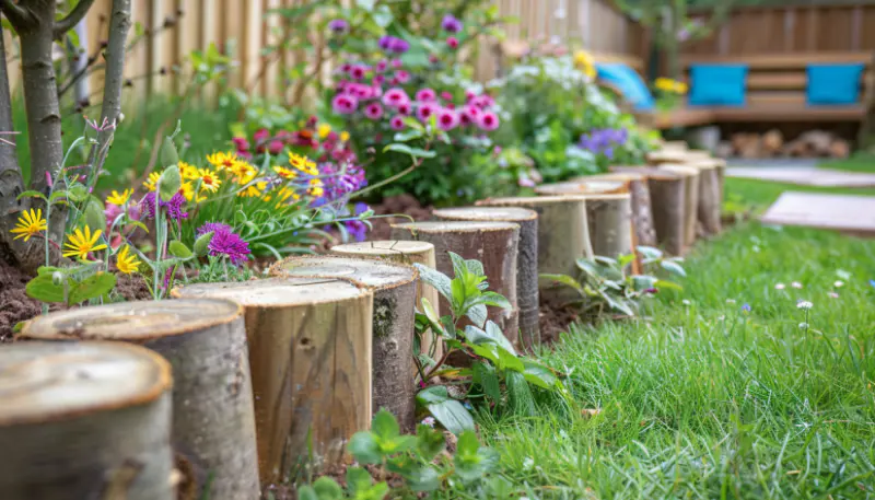 Wooden Log Edging