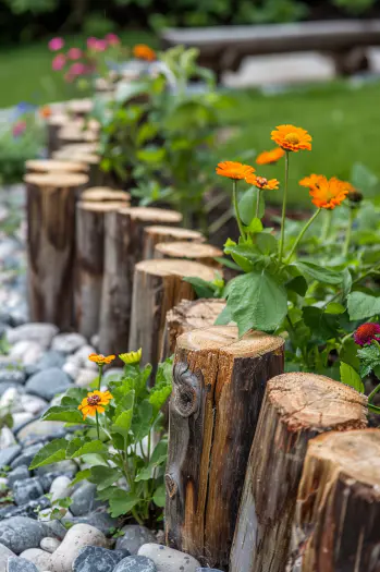 Wooden Log Edging.