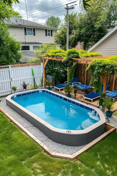 above ground pool pergola fence