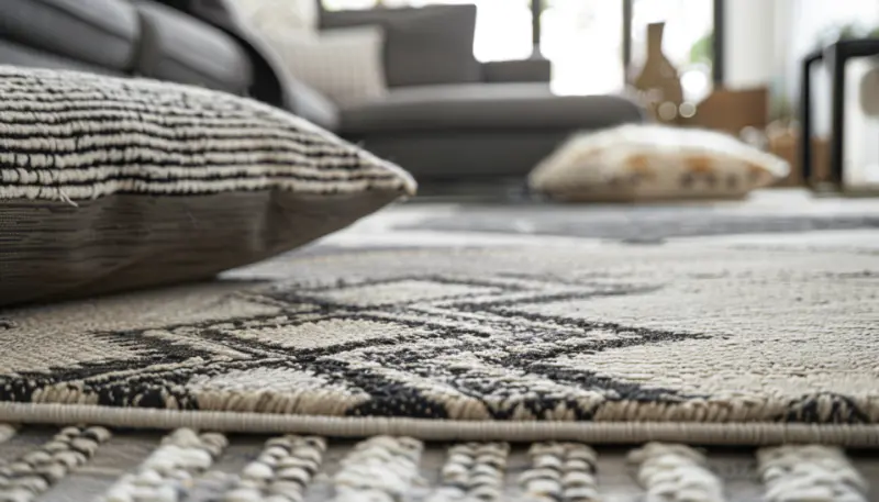 area rugs in living room, synthetic fiber rugs, vibrant and muted rug patterns, high-traffic home décor