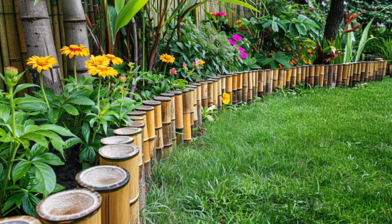 bamboo edging garden