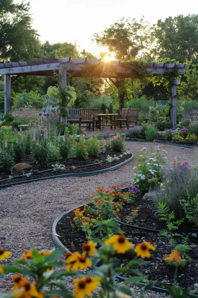 casual garden at dusk