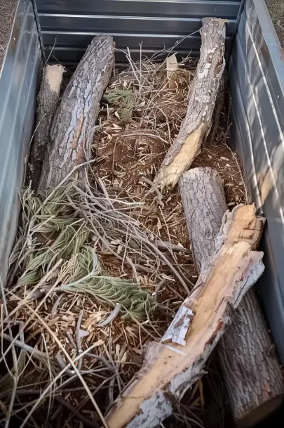 first layer for raised bed garden with wood