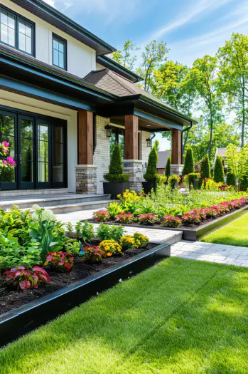 garden home entrance metal edging