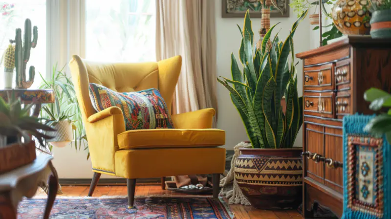 huge snake plant in a living room