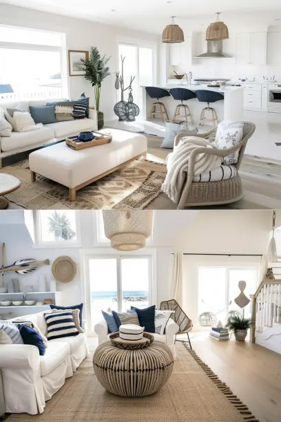 interior design, subtle theme, nautical accents, neutral furniture, refined decor