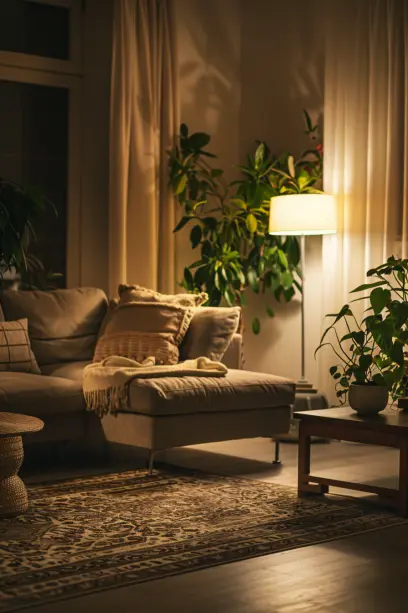 low illumination living room