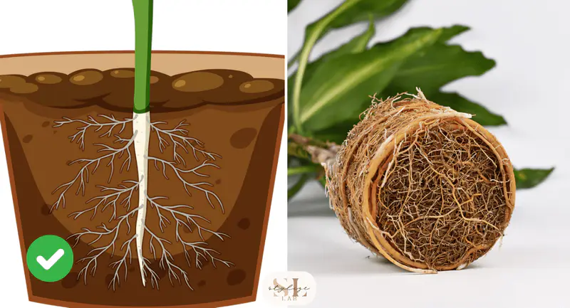 no more than one third the sinze of plants root ball..