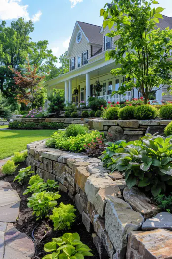 tall edging large garden home space clear division stone