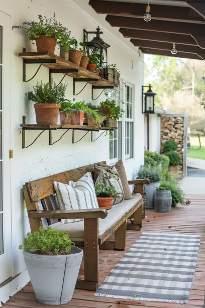 wall shelves front porch