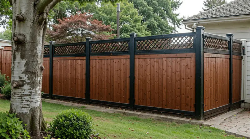 Combine wrought iron with decorative inserts or wooden panels.