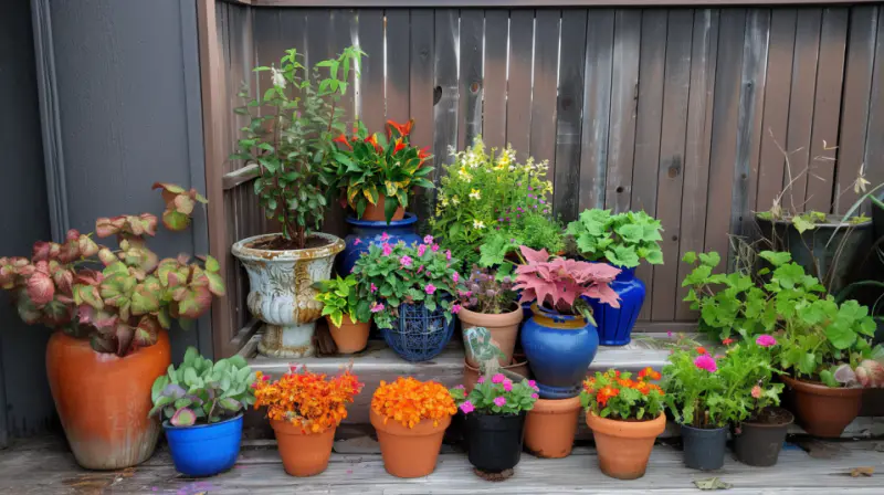 Miniature garden oasis on a small