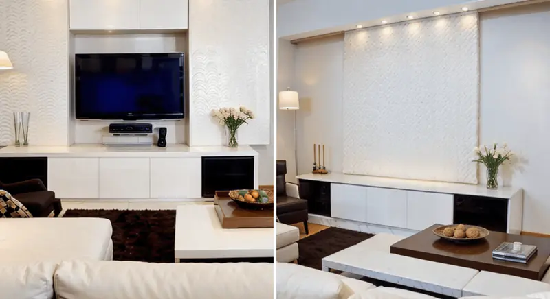 Sliding Panels tv wall decor