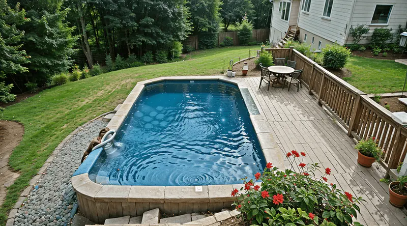 Small Inground Pool for Sloped Yards.