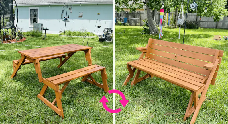 bench that converts into a picnic table