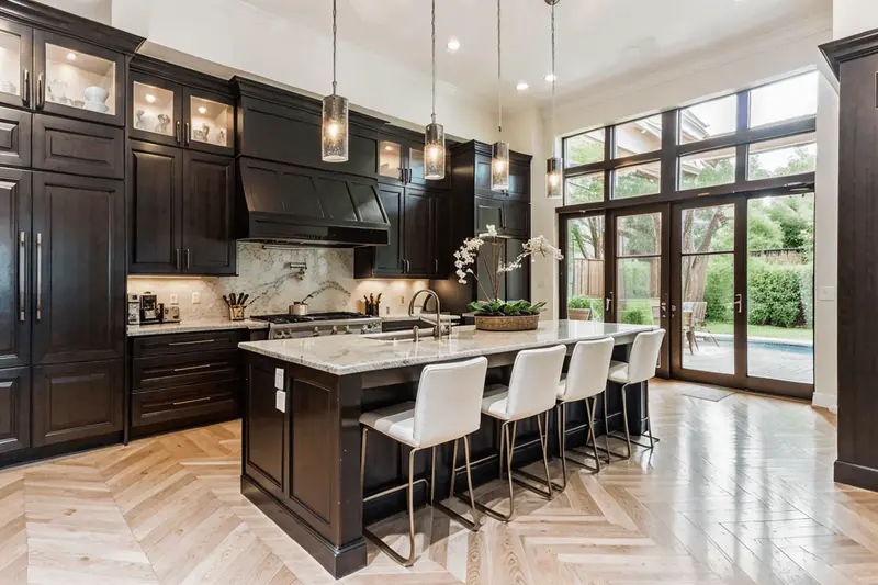floor Herringbone Pattern kitchen