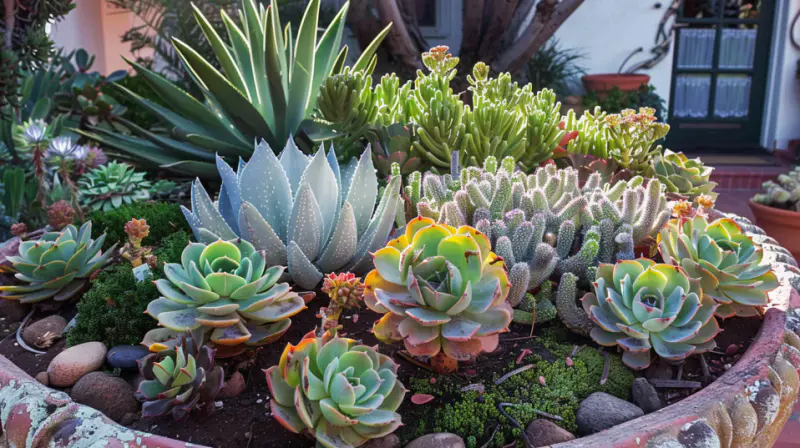 garden small cacti and succulent