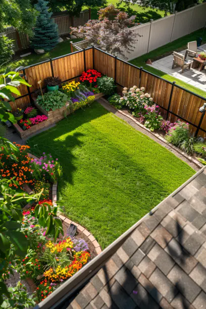 gorgeous aerial view wood privacy fence