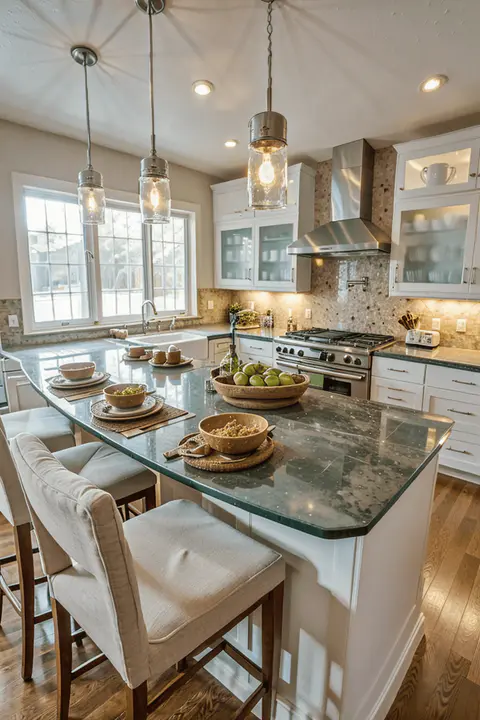 kitchen island small countertop glass
