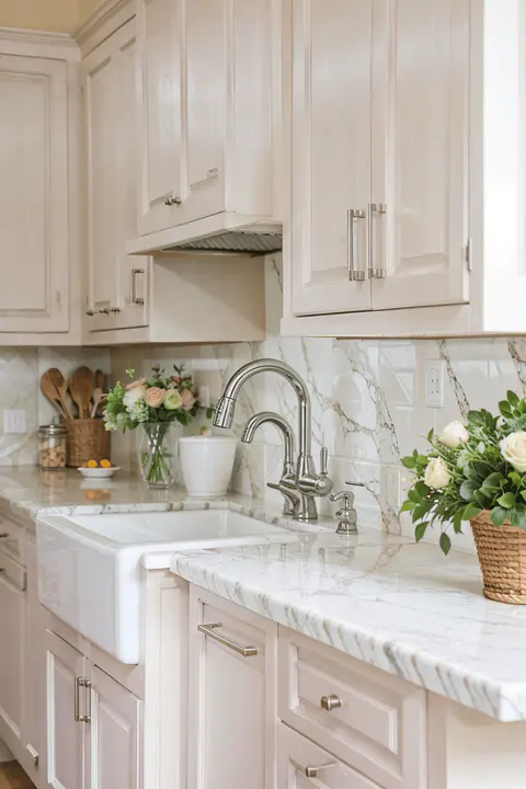 marble quartz kitchen