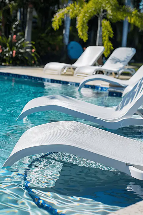 modern loungers pool