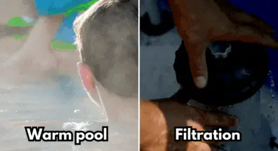 warm pool and filtration to consider in a pool