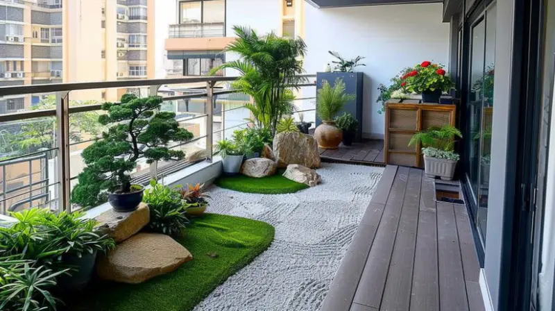 zen garden small apartament balcony style