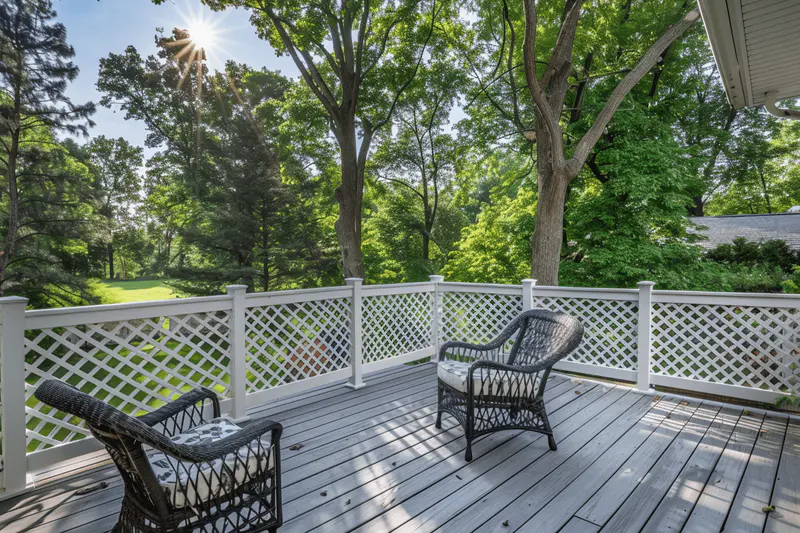 deck railing white lattice panel