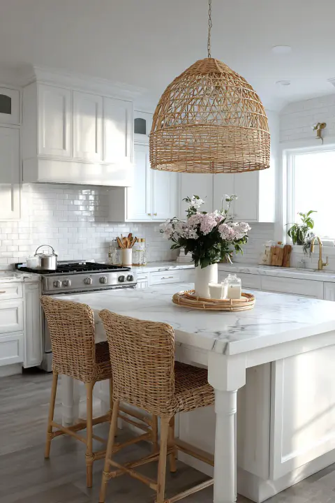 rattan kitchen pendant light